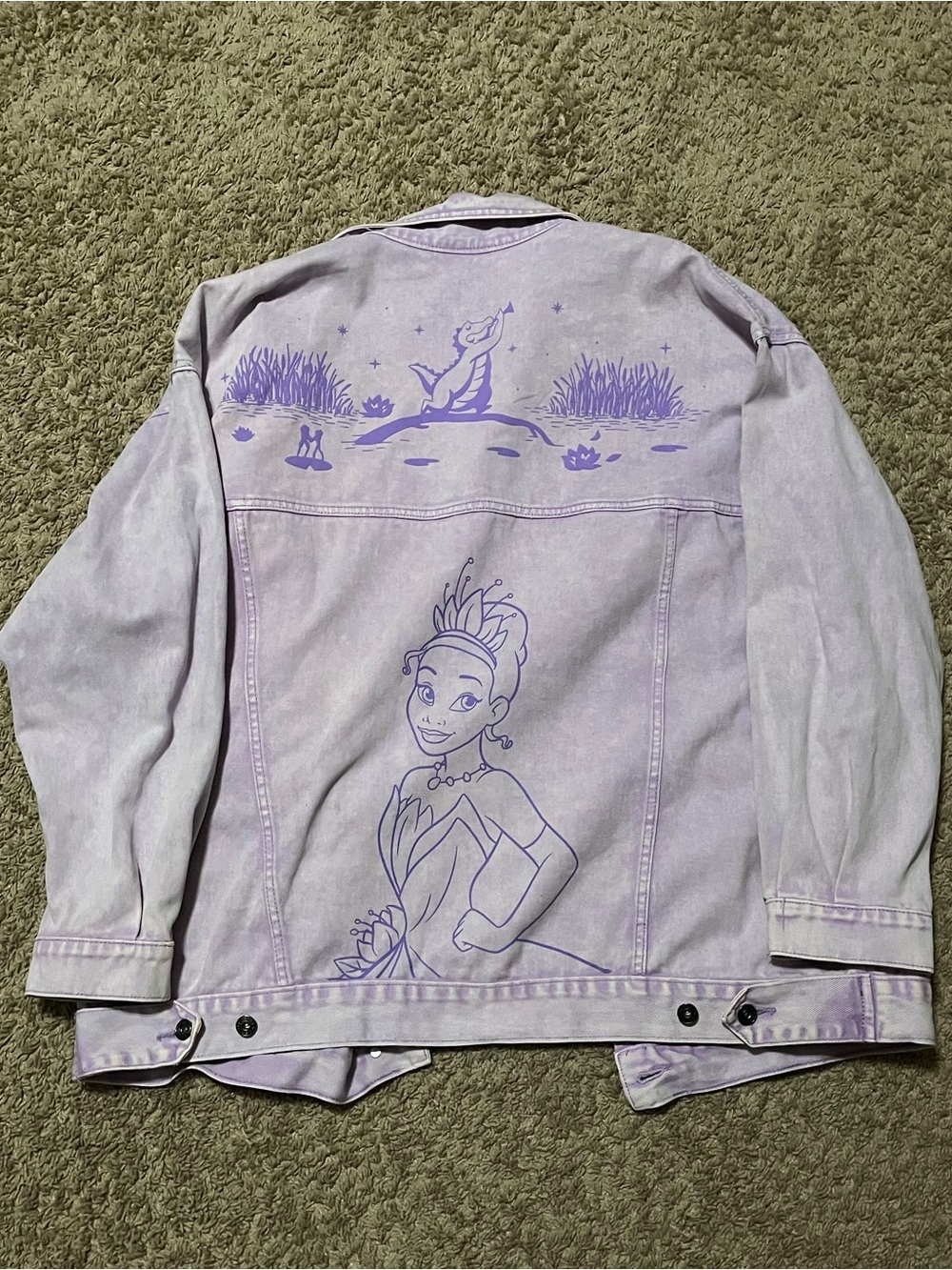 NEW Women’s XXL Disney Store Spirit Jersey Tiana Ladies' Denim Jacket Purple